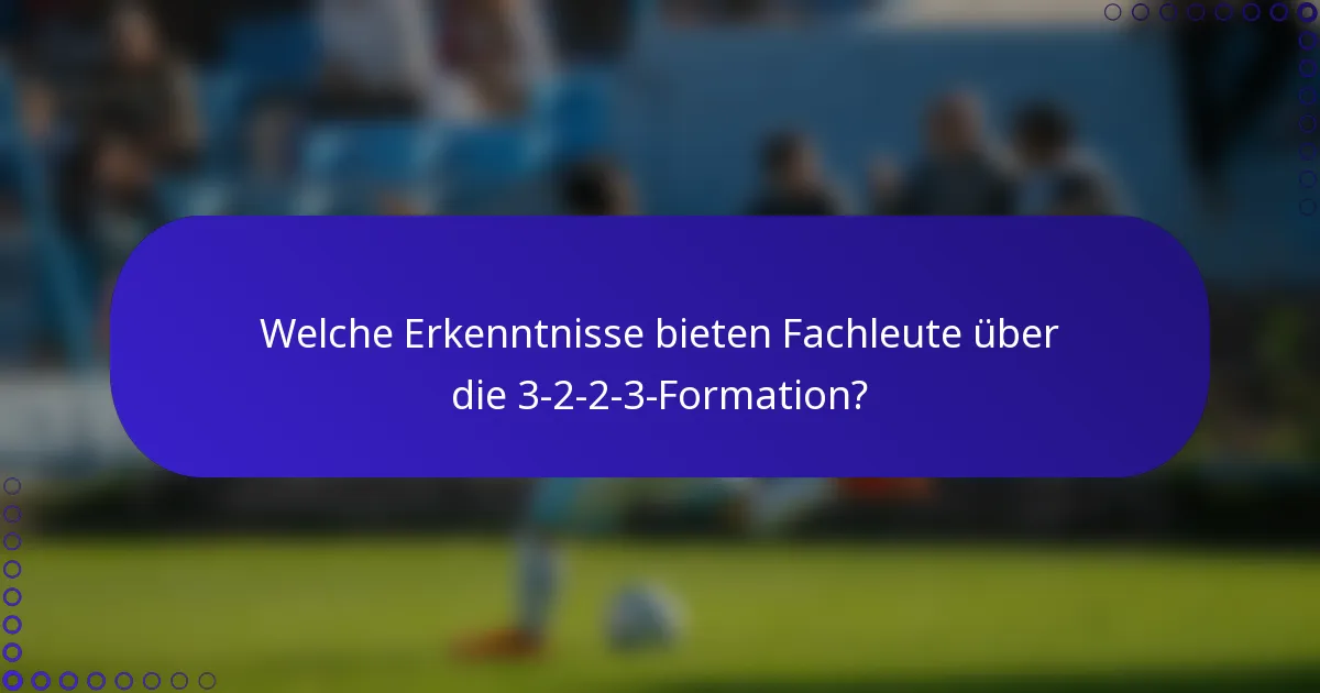 Welche Erkenntnisse bieten Fachleute über die 3-2-2-3-Formation?
