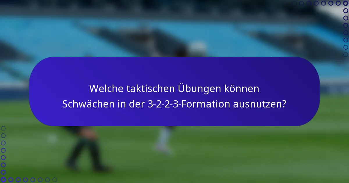 Welche taktischen Übungen können Schwächen in der 3-2-2-3-Formation ausnutzen?