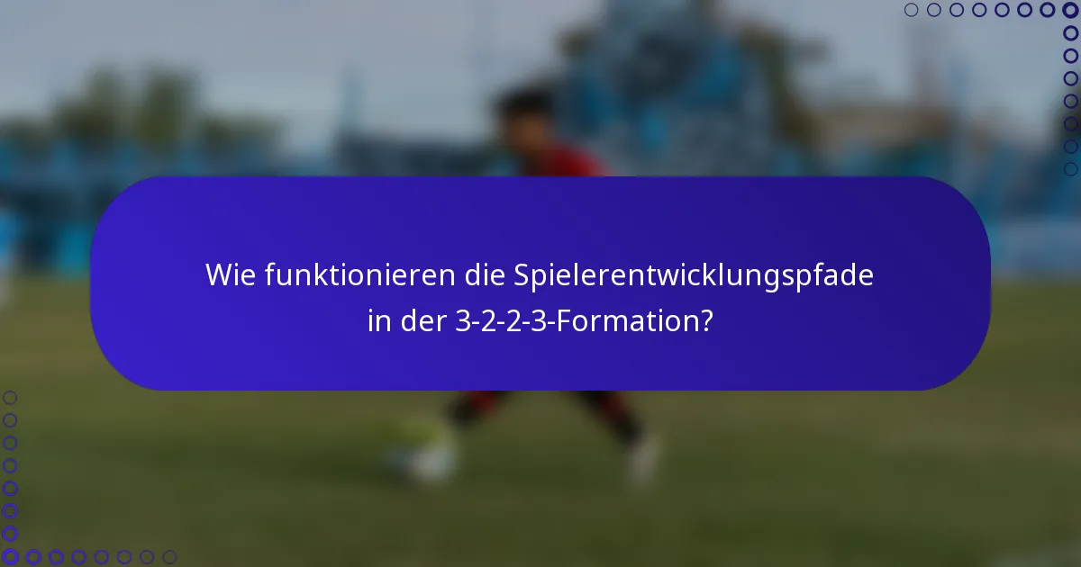 Wie funktionieren die Spielerentwicklungspfade in der 3-2-2-3-Formation?